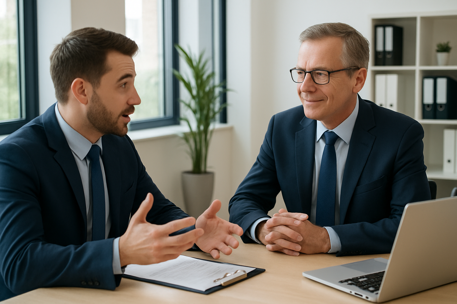 persona che parla con il proprio datore di lavoro